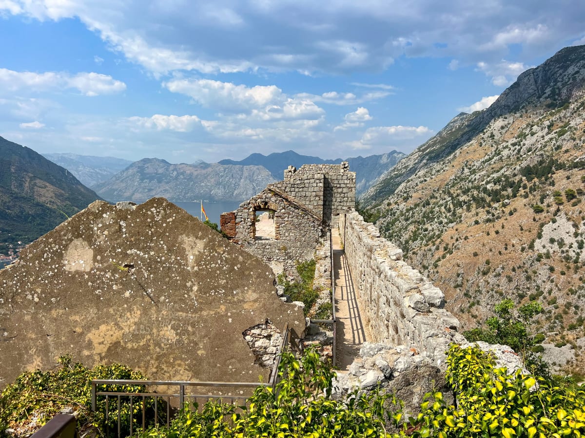 Ladder of Kotor hiking trail to Fortress for free in Montenegro