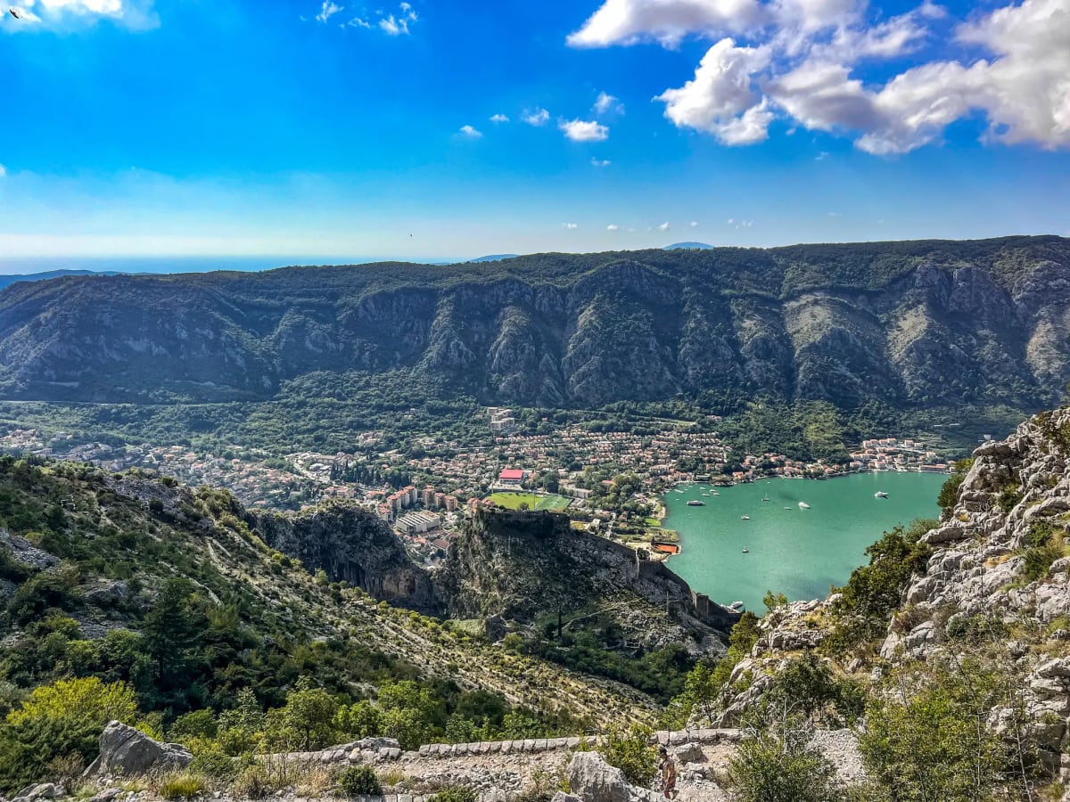 Panoramic view from the mountains of Kotor Montenegro