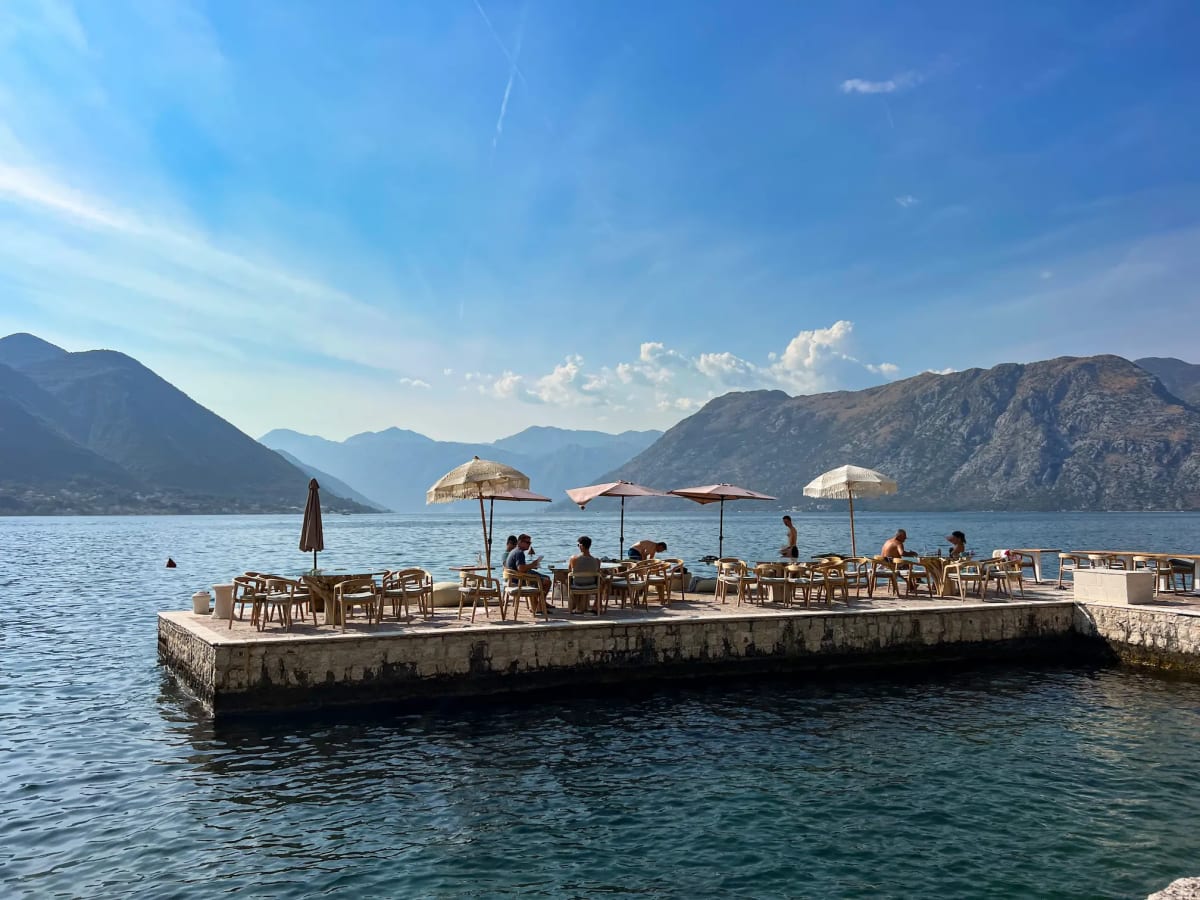 Restaurant on the bay of Kotor in Montenegro