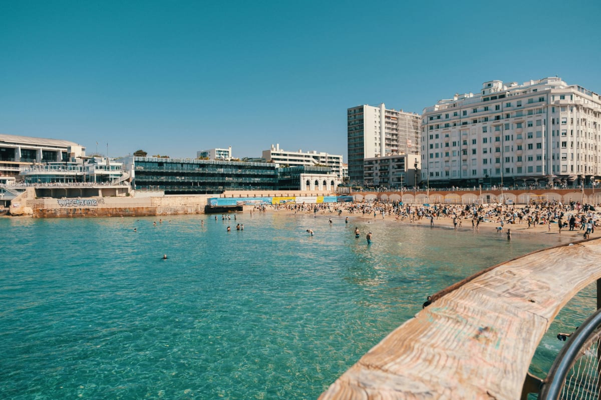 Plage des Catalans beach in Marseille, France