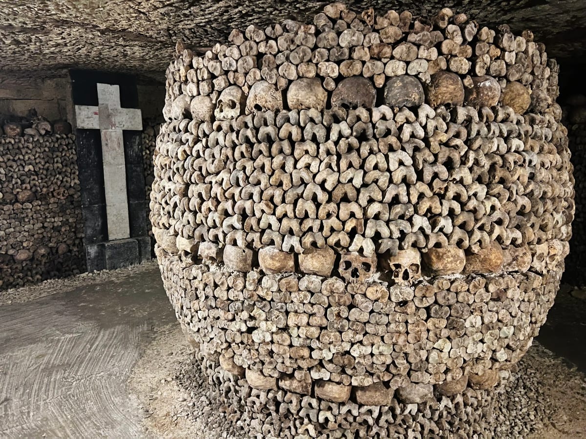 The bones in the Paris Catacombs