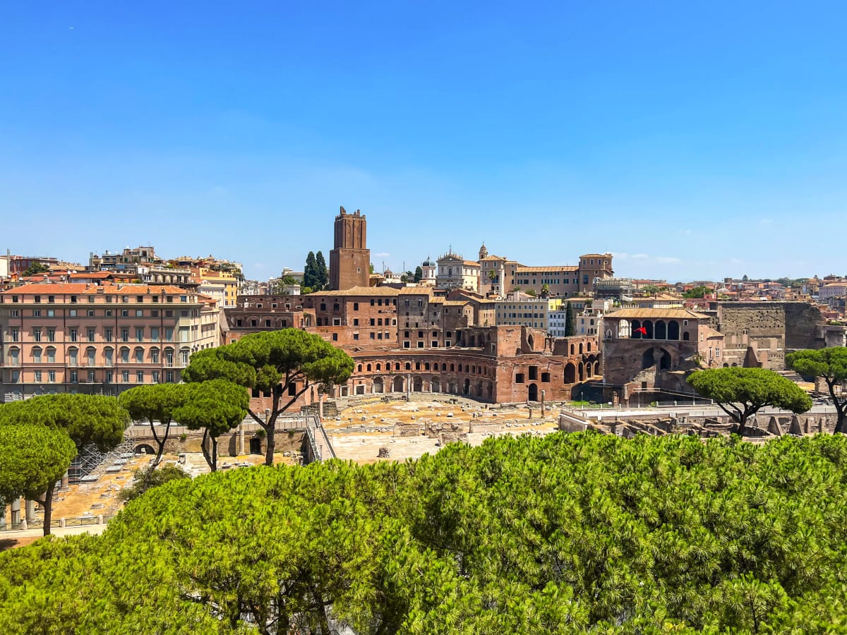 Views from the terrace at the Victor Emmanuel II National Monument in Rome, Italy