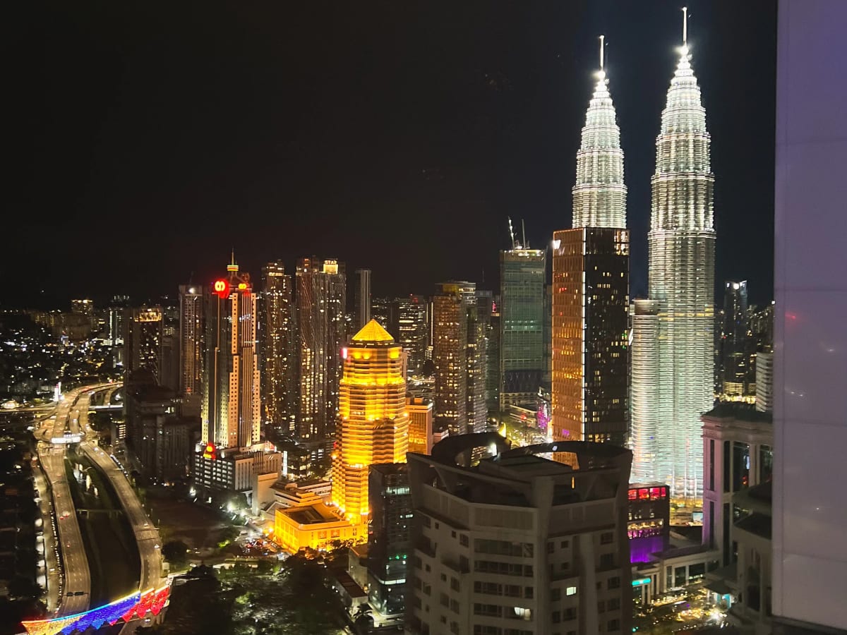 Kuala Lumpur city skyline from Deep Blue Bar & Restaurant