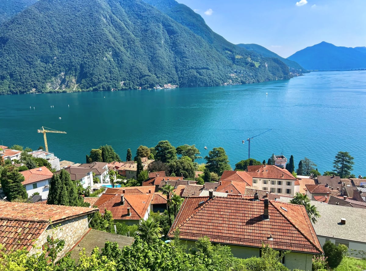 Panoramic views of Lake Lugano, Switzerland