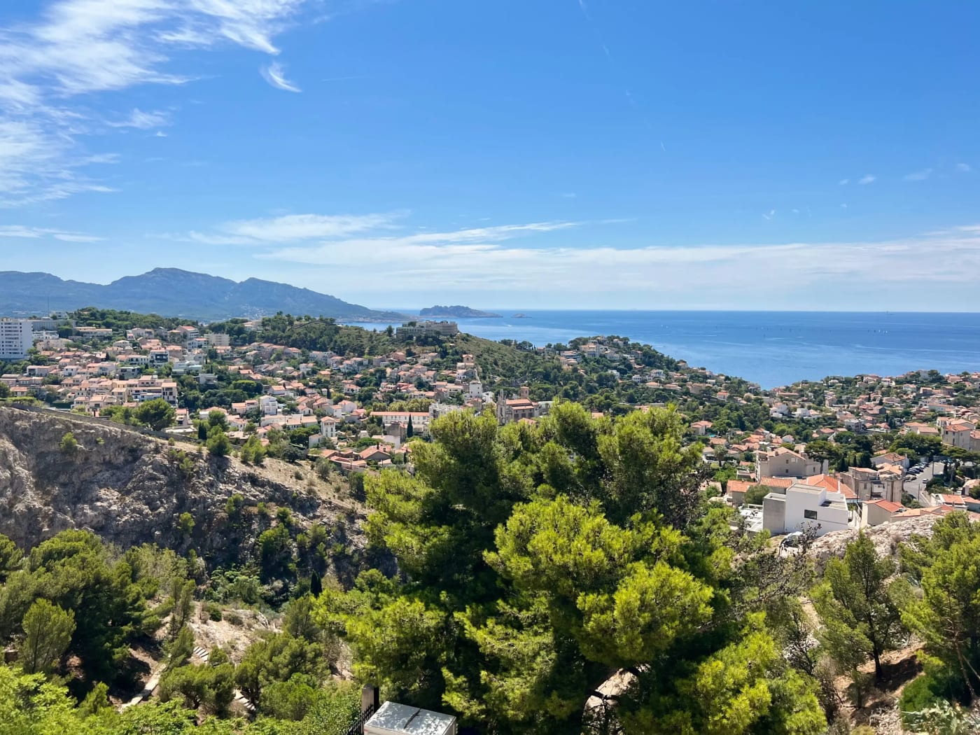 Panoramic view of Marseille, France from Notre Dame de la Garde