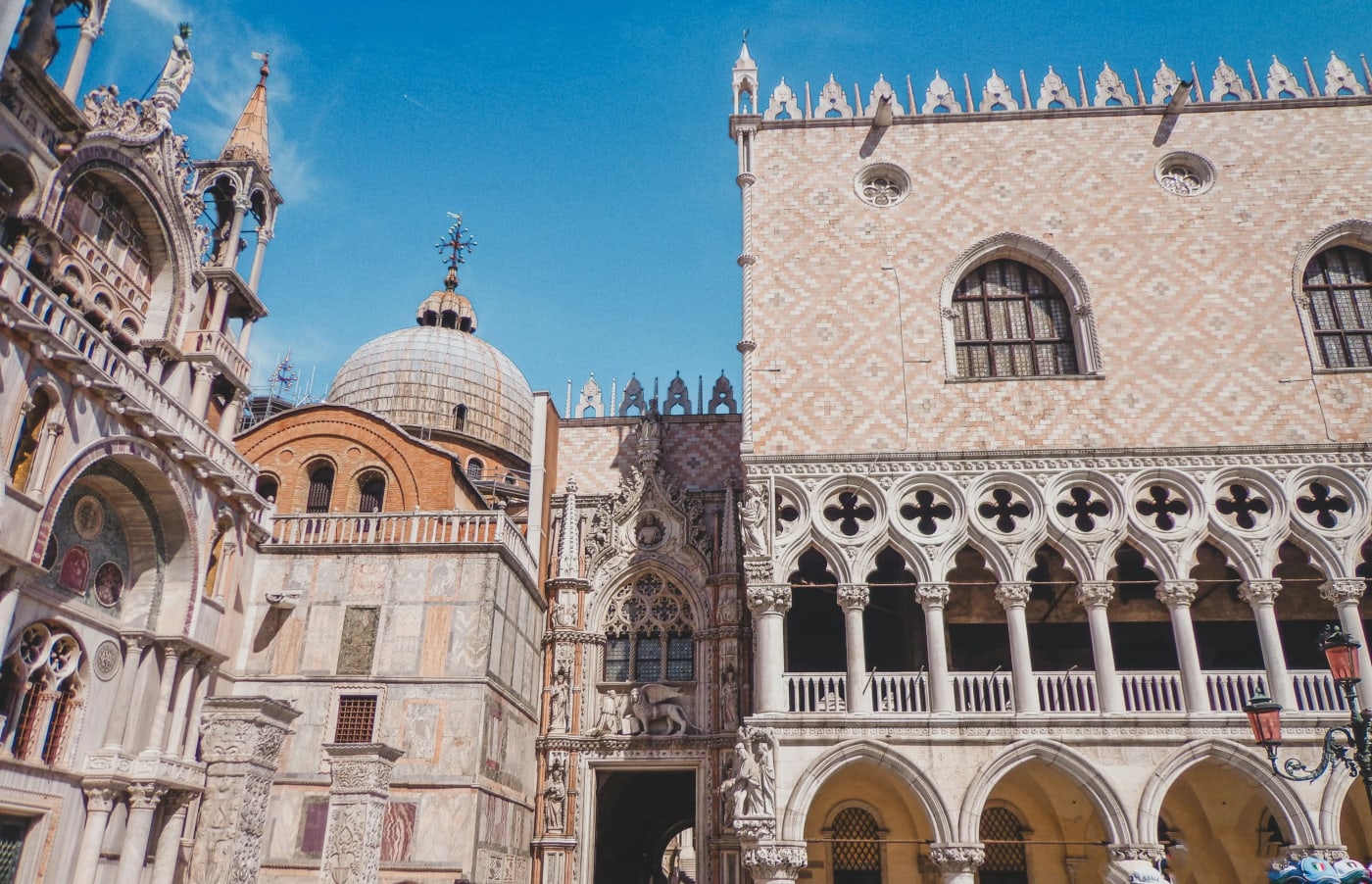 Doges Palace exterior seen from St. Mark's Square