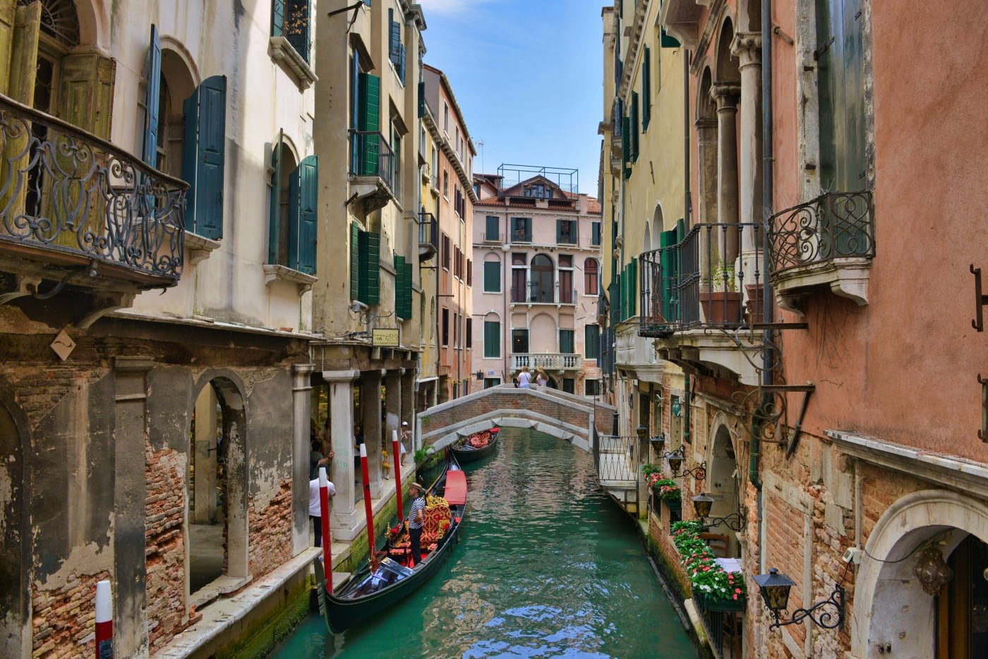 A gondola on the canal in Venice, Italy