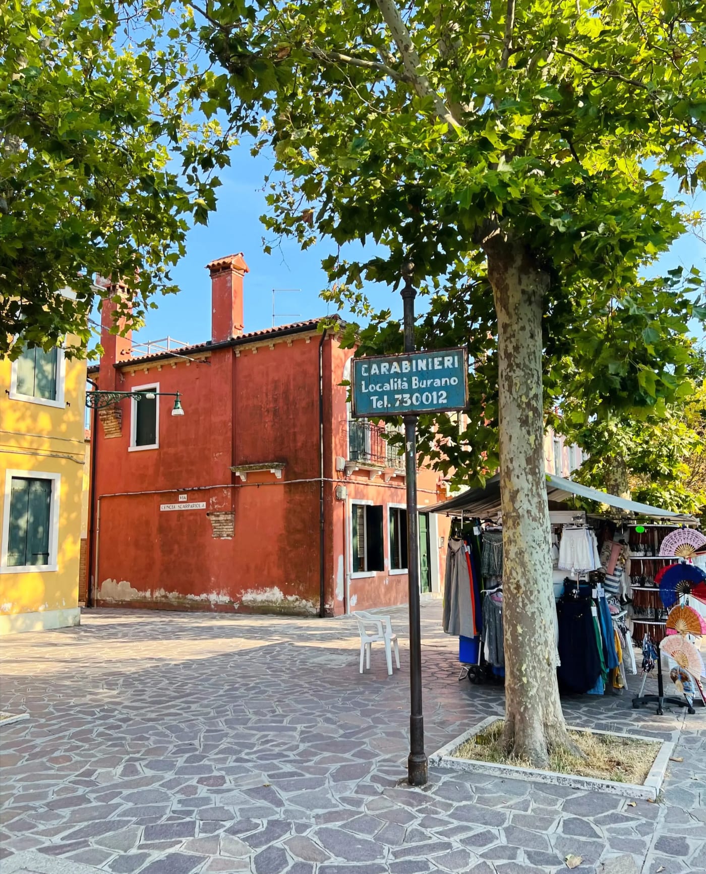 The canals on Burano Island in Venice, Italy