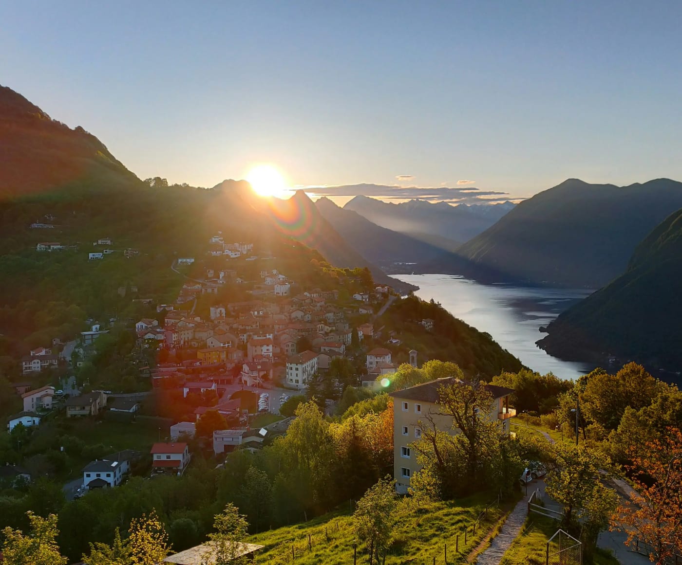 Brè Village above Lake Lugano in Switzerland