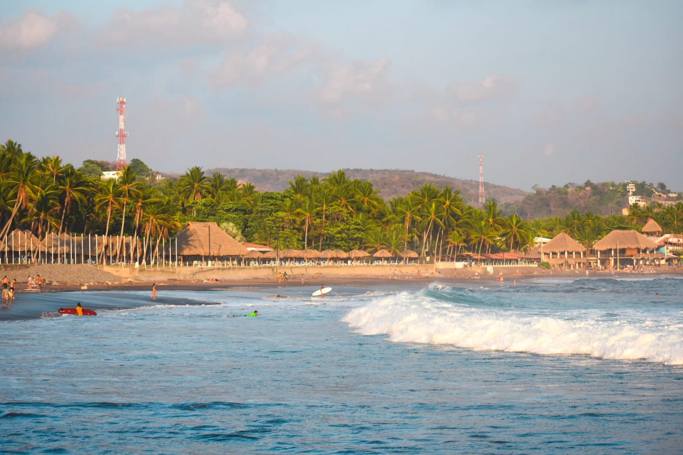 Coastline of El Tunco in Surf City, El Salvador