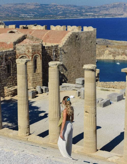 Lindos Acropolis on Rhodes Island, Greece
