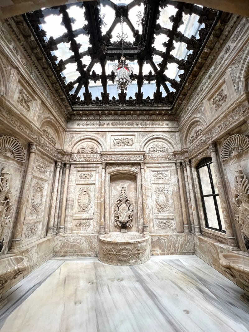 A Turkish bath house in the Dolmabahçe palace in Istanbul, Turkey