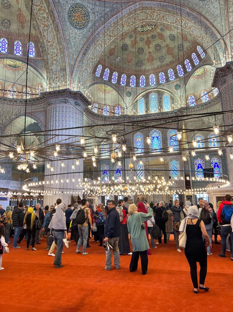 Inside of Istanbul's Blue Mosque