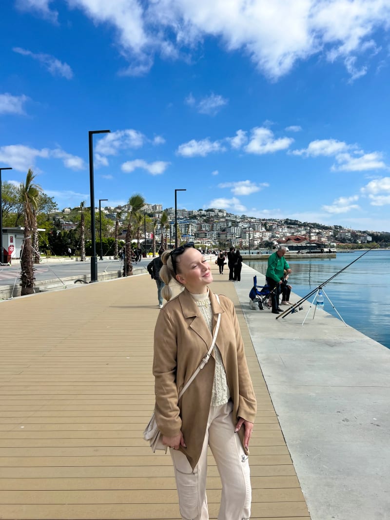 Büyükçekmece waterfront promenade in Istanbul, Turkey