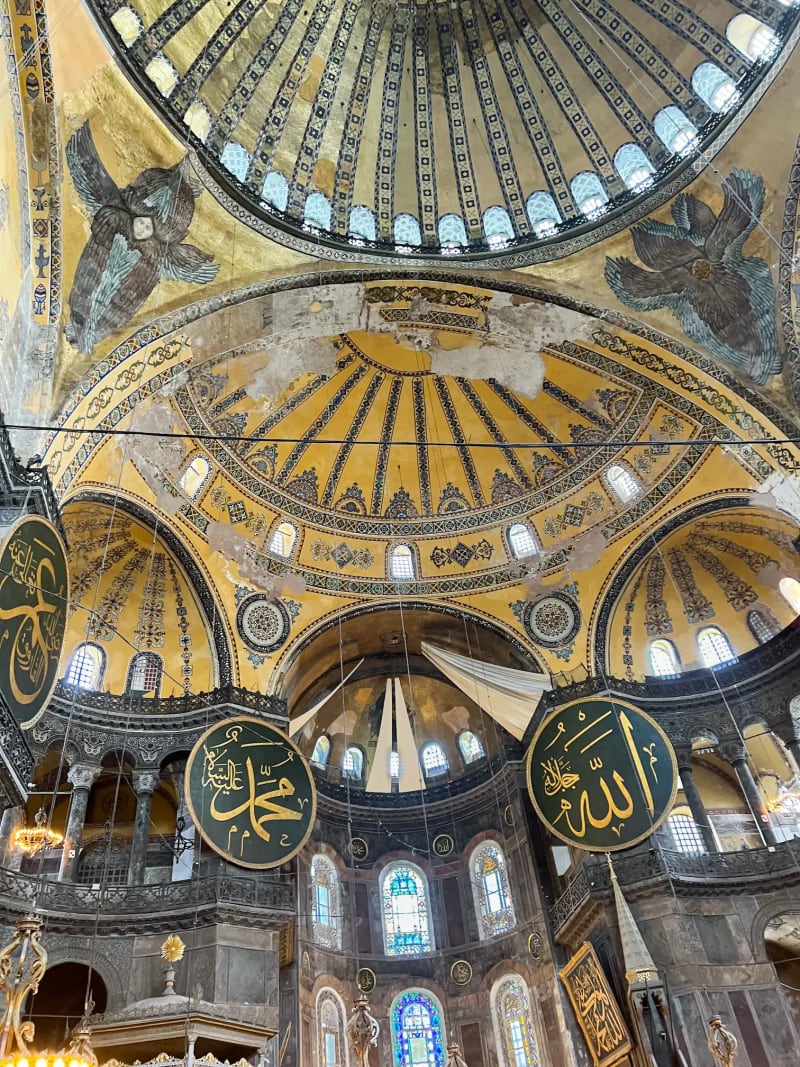 Ceiling of the Hagia Sophia Mosque in Istanbul, Turkey
