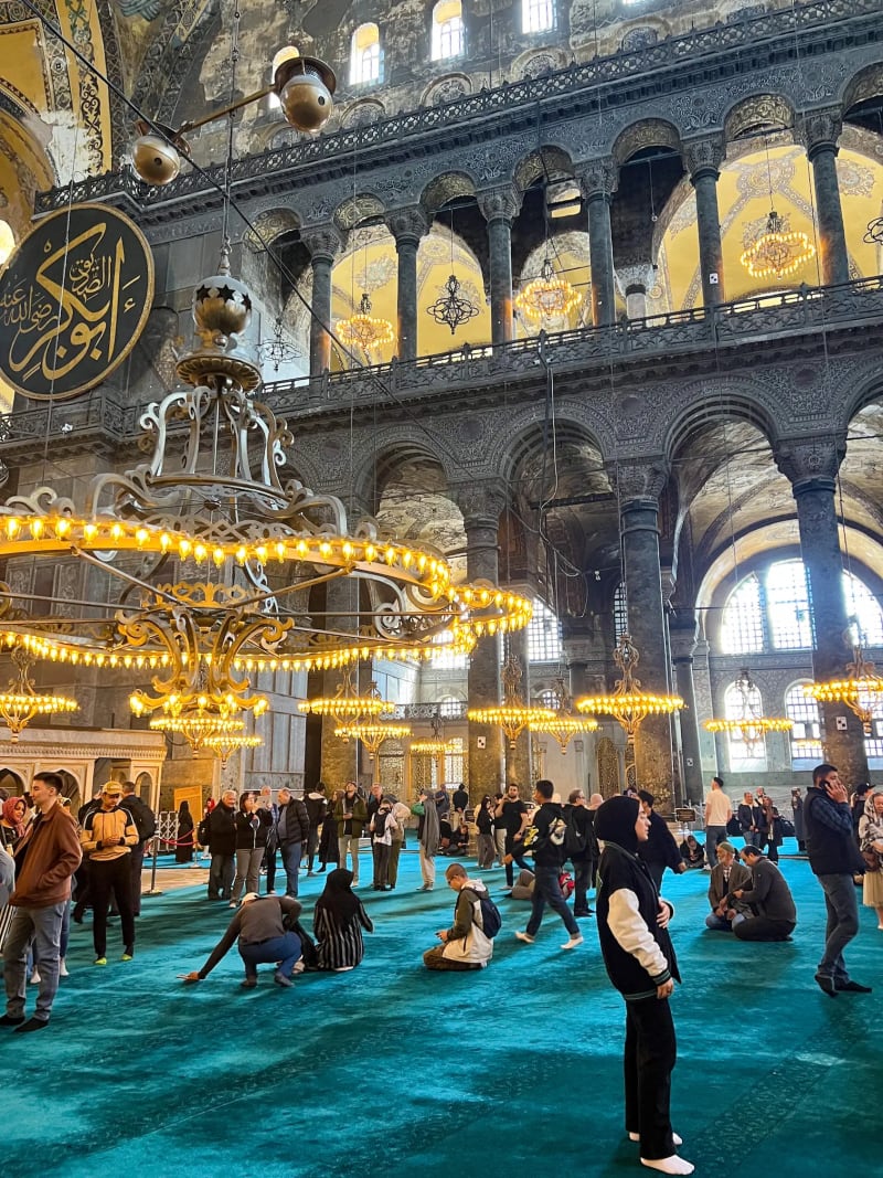 Inside of the Hagia Sophia Mosque in Istanbul