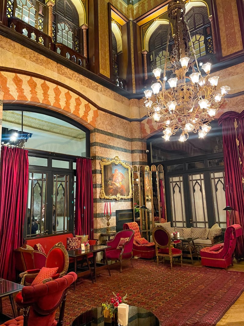 The Kubbeli Lounge inside the Pera Palace Hotel in Istanbul Turkey