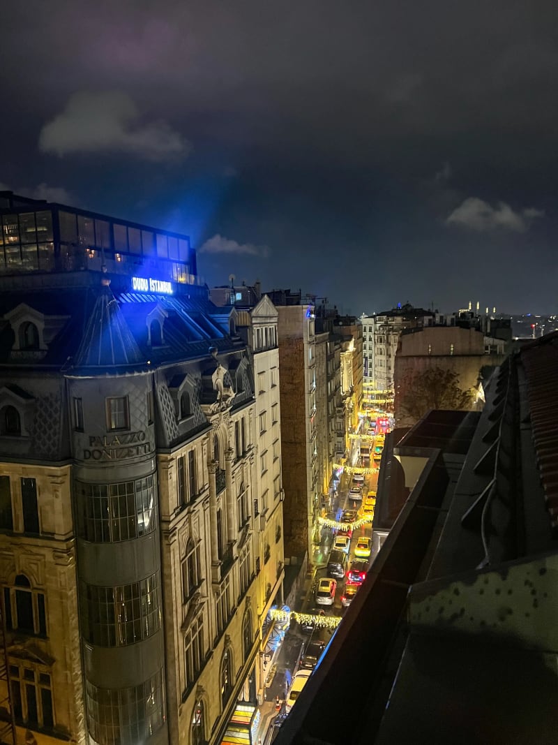 Istanbul city views from a balcony in a room in the Pera Palace Hotel
