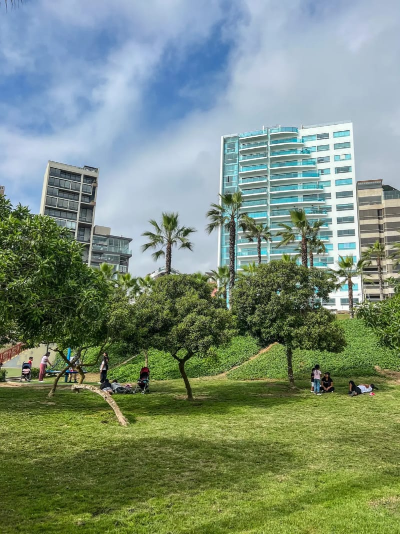 A park in the Miraflores district in Lima, Peru