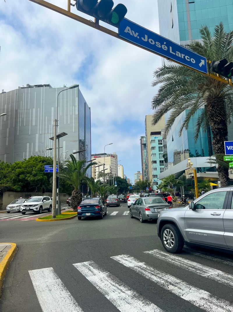 Avenida Jose Larcomar in the Miraflores district in Lima, Peru