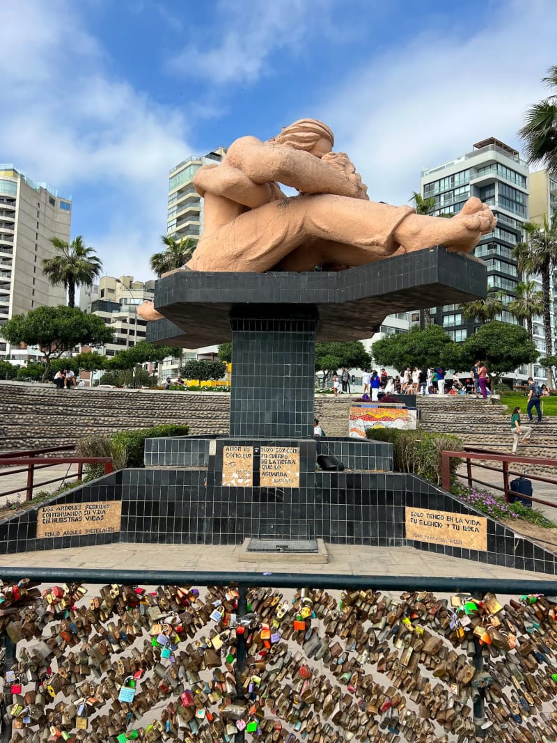 The statue in Parque del Amor along the Malecón de Miraflores in Lima, Peru