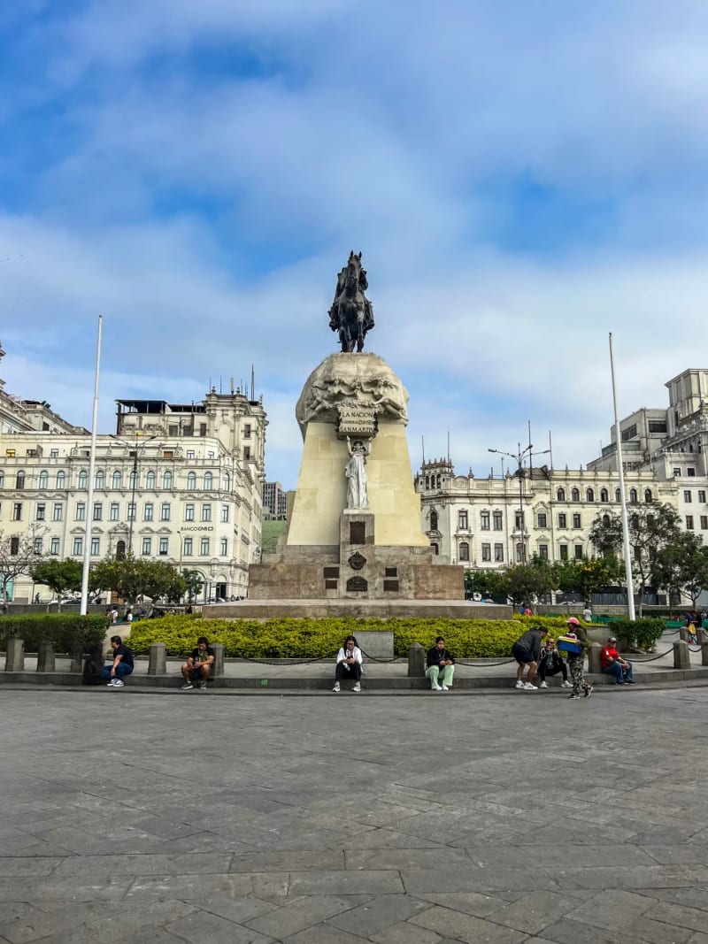 Plaza San Martín in the historic center of Lima, Peru