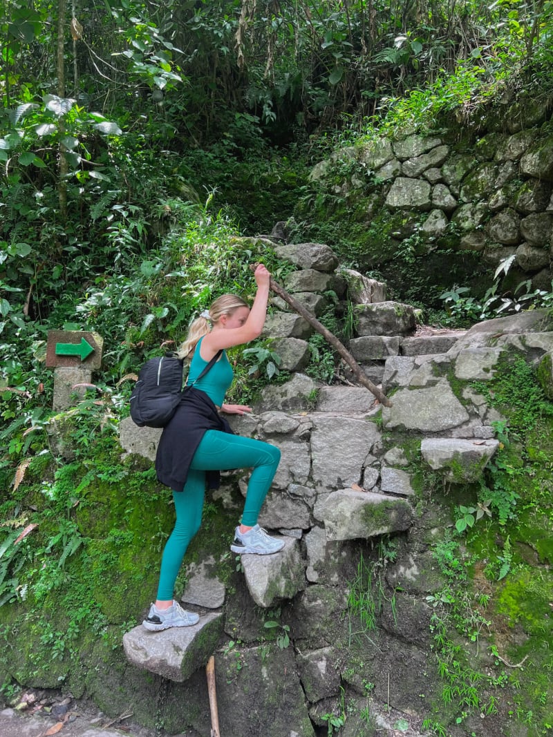 Hiking on Camino Peatonal to go to Machu Picchu
