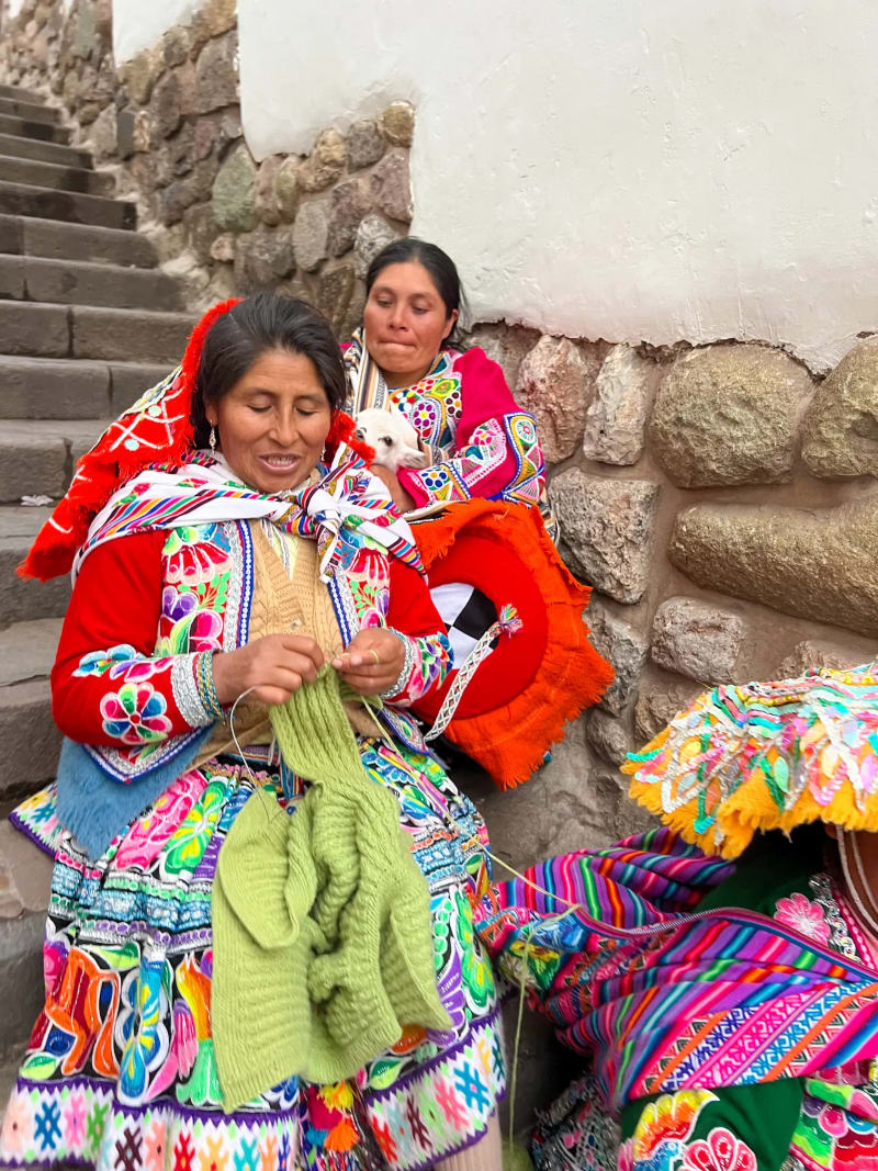 Incan ancestors in cultural clothing in Cusco, Peru