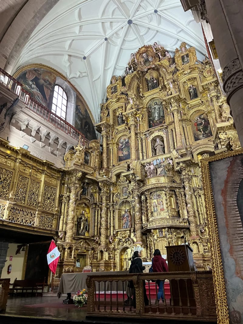 Inside the Church of the Society of Jesus in Cusco, Peru