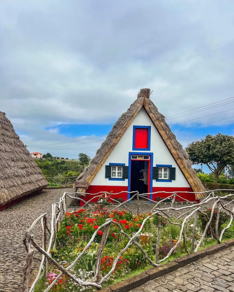 Typical Houses of Santana on Madeira Island, Portugal