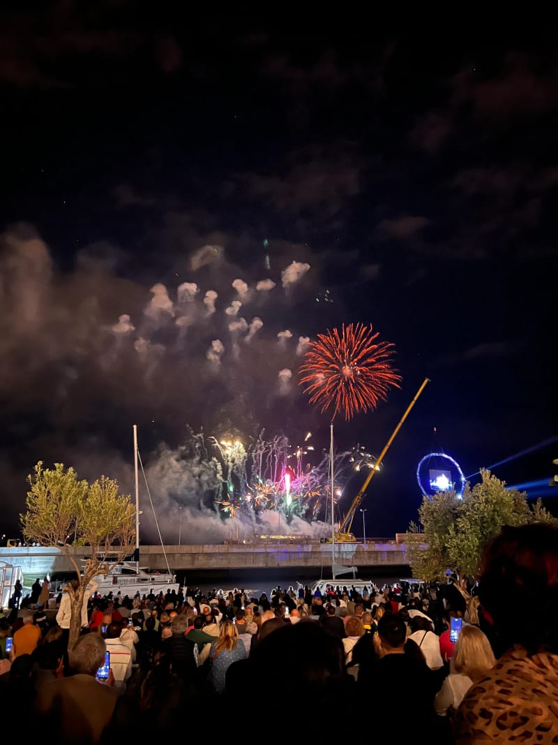 Fireworks show in Funchal during the Atlantic Festival on Madeira Island