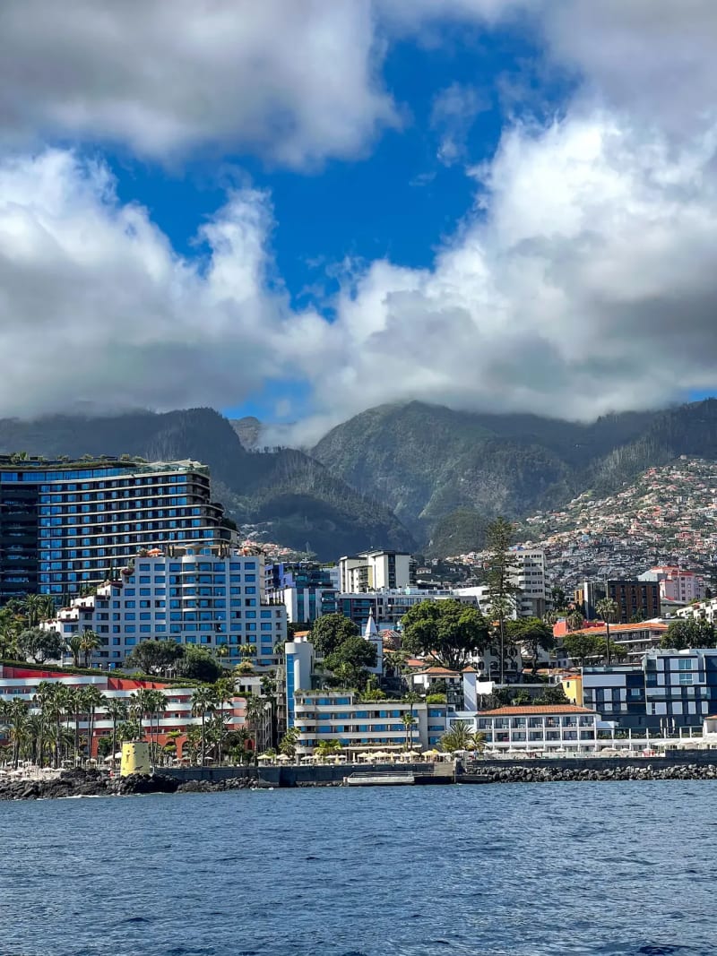 The coastline of Madeira Island as seen from the Atlantic ocean