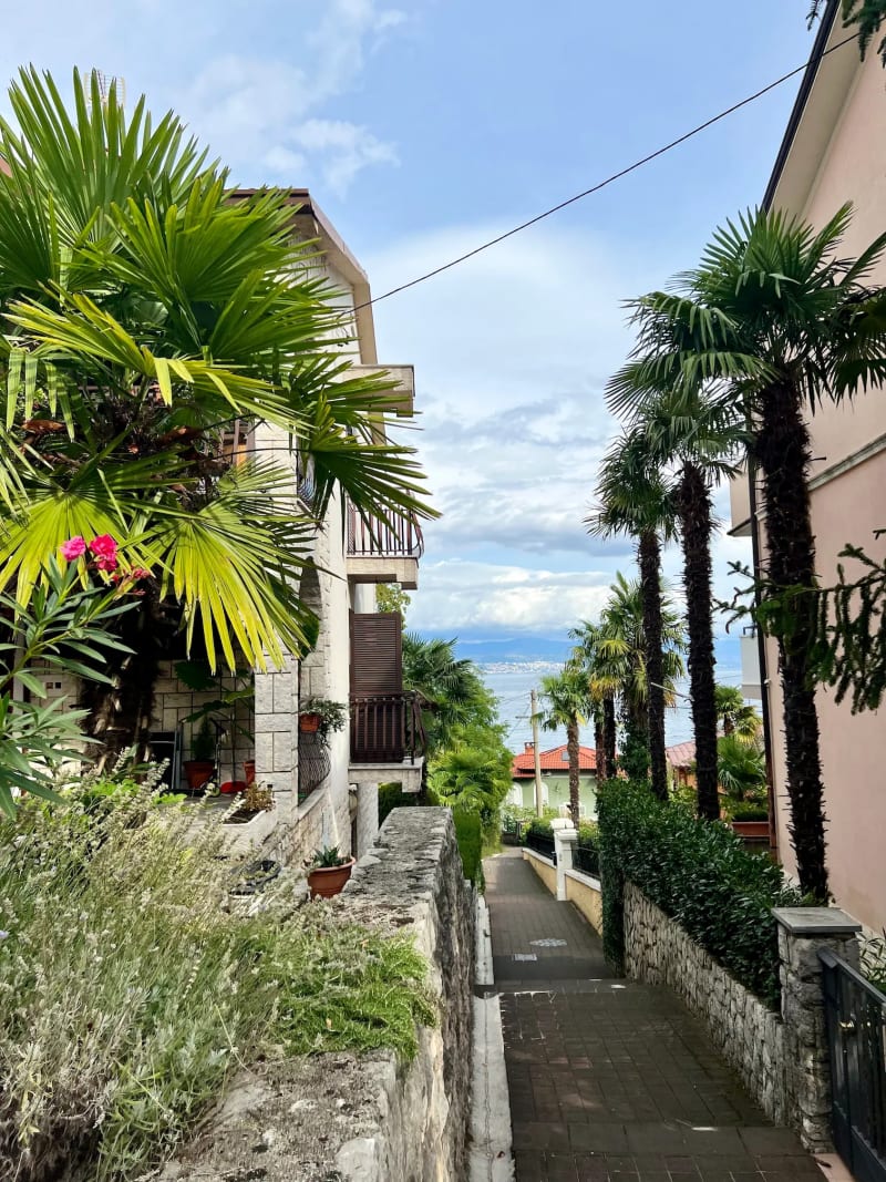 A street that leads to the sea in Opatija, Croatia