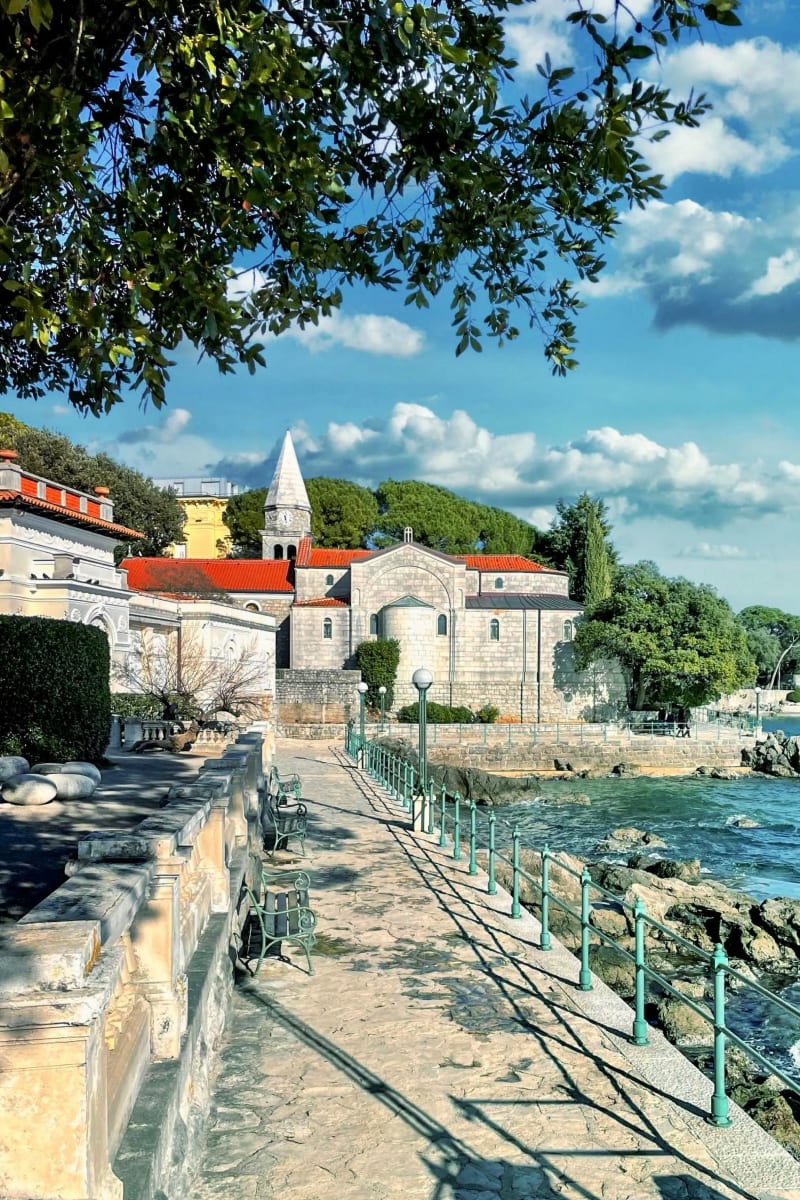 A view of the city on mountains in Opatija, Croatia