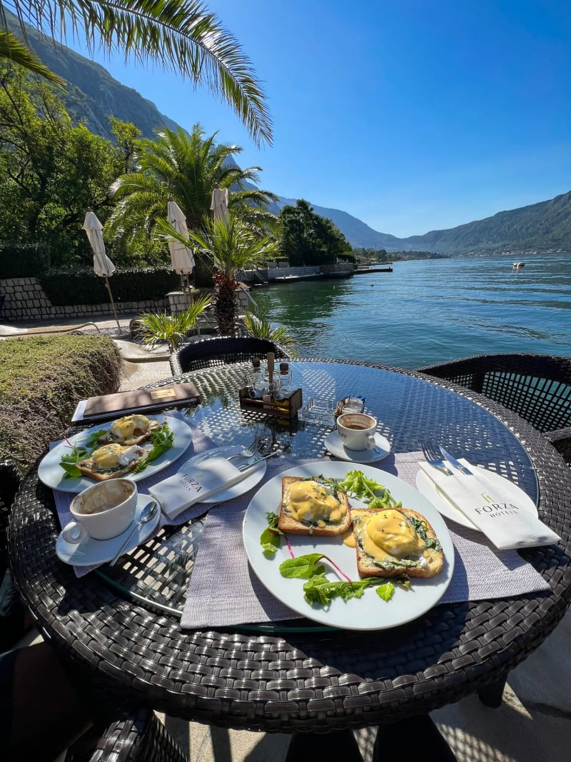 Restaurant on the bay of Kotor in Montenegro