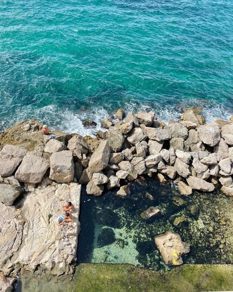 The rocky coastline of Marseille, France