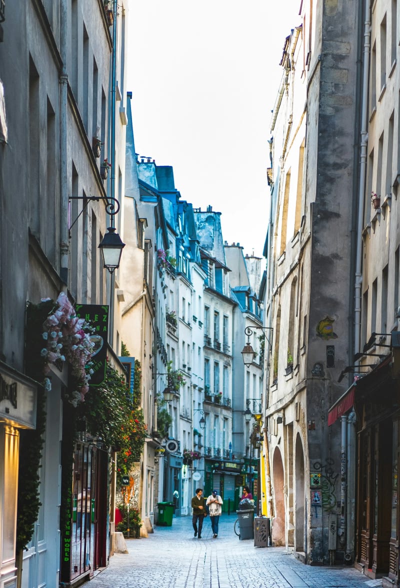 The neighborhood of Le Marais in Paris, France