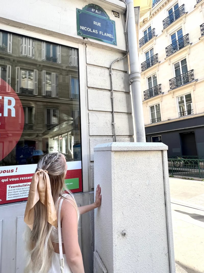 Rue Nicolas Flamel in Paris, France