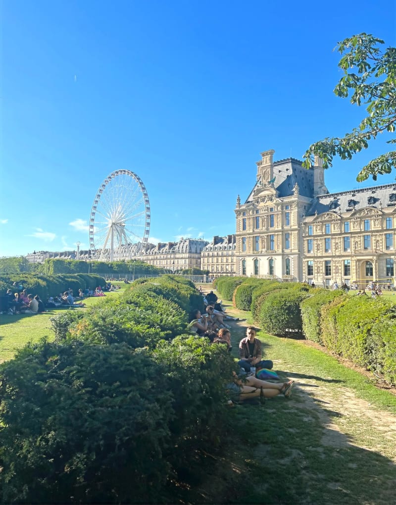 The Louvre gardens in Paris, France