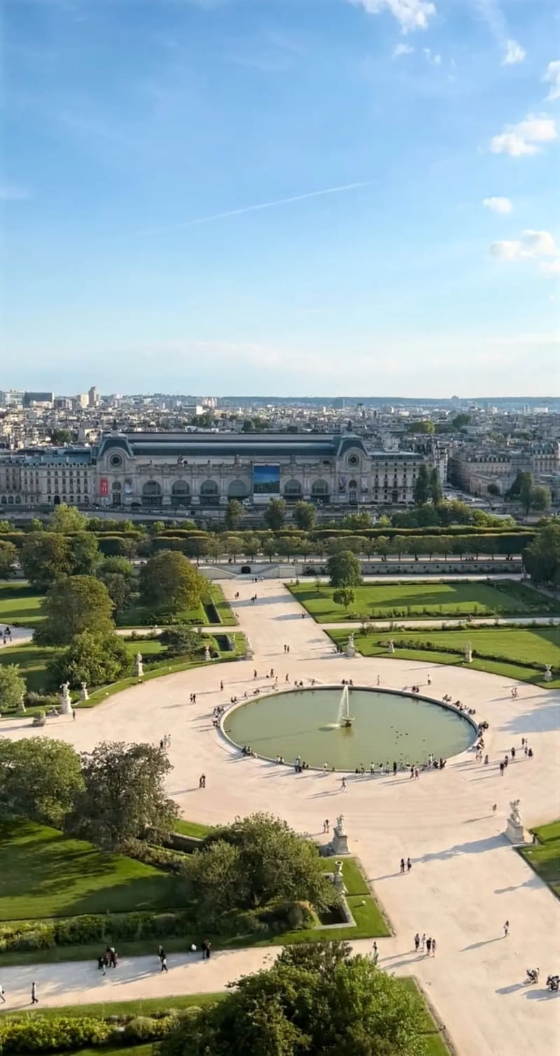 The Tuileries Gardens in Paris, France