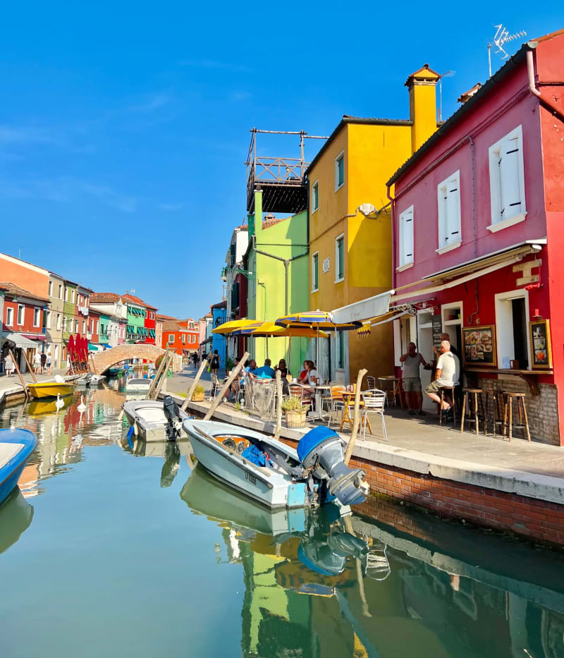 Main Canal on Burano Island in Venice, Italy