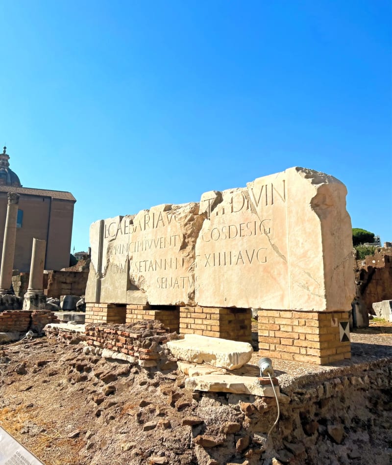 A monument at the Roman Forum in Rome, Italy