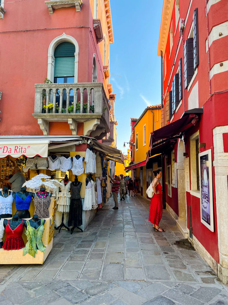 Burano lace shop in Venice Italy