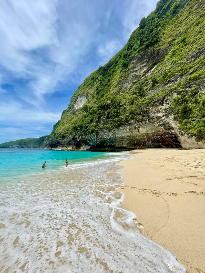 The path to Kelingking Beach on Nusa Penida in Indonesia