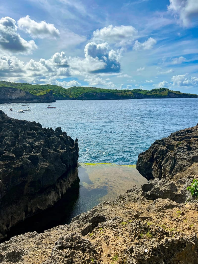 The pathway to Angels Billabong and Broken Beach on Nusa Penida in Indonesia