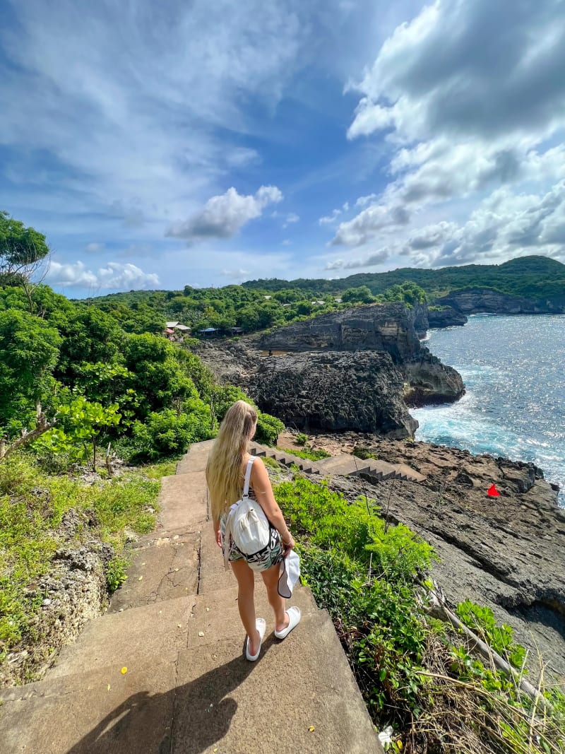 The pathway to Angels Billabong and Broken Beach on Nusa Penida in Indonesia