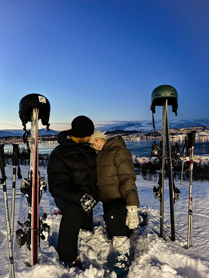 Skiing in Tromsø Norway in the winter at Tromsø Alpinpark