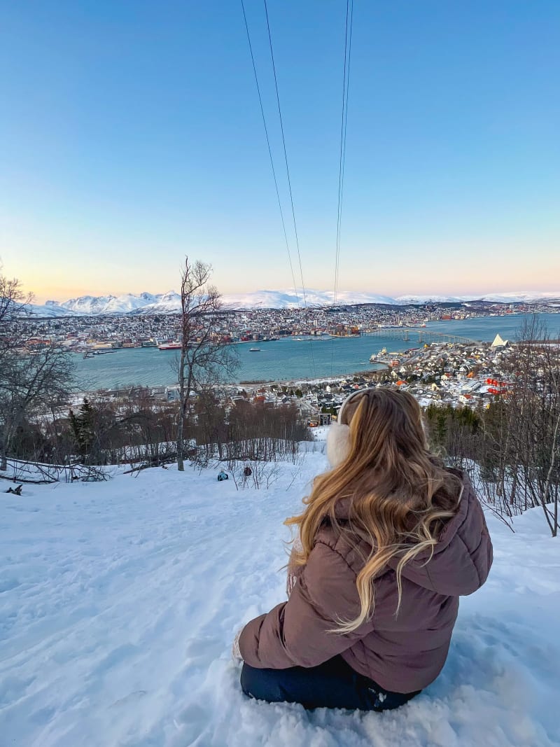 Tromsø center in Norway during polar nights