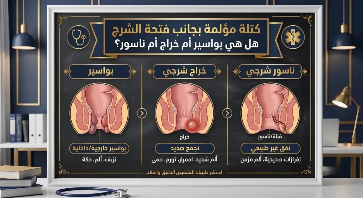 كتلة مؤلمة بجانب فتحة الشرج: هل هي بواسير أم خراج أم ناسور؟