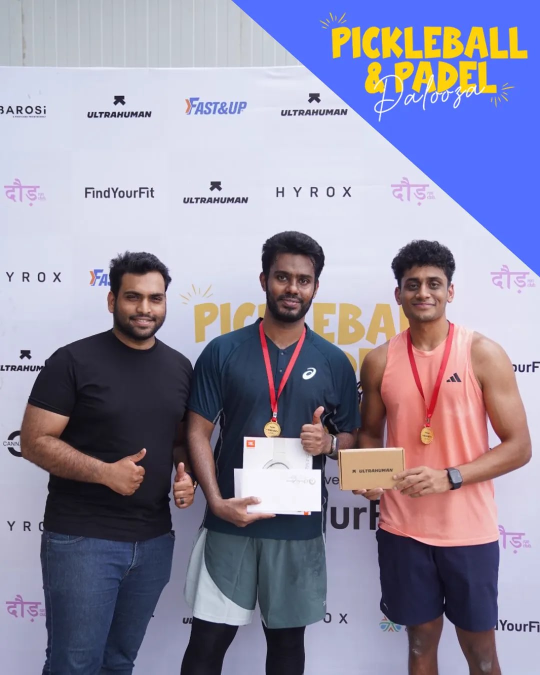 Winners at a FindYourFit Padel Palooza tournament